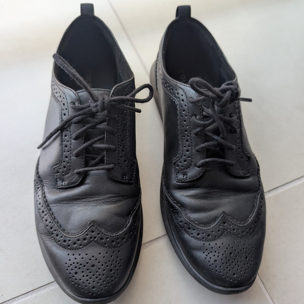 Cole Haan Zerøgrand Wingtip Oxford Black Leather Women's size 7.5 - Picture 2 of 10